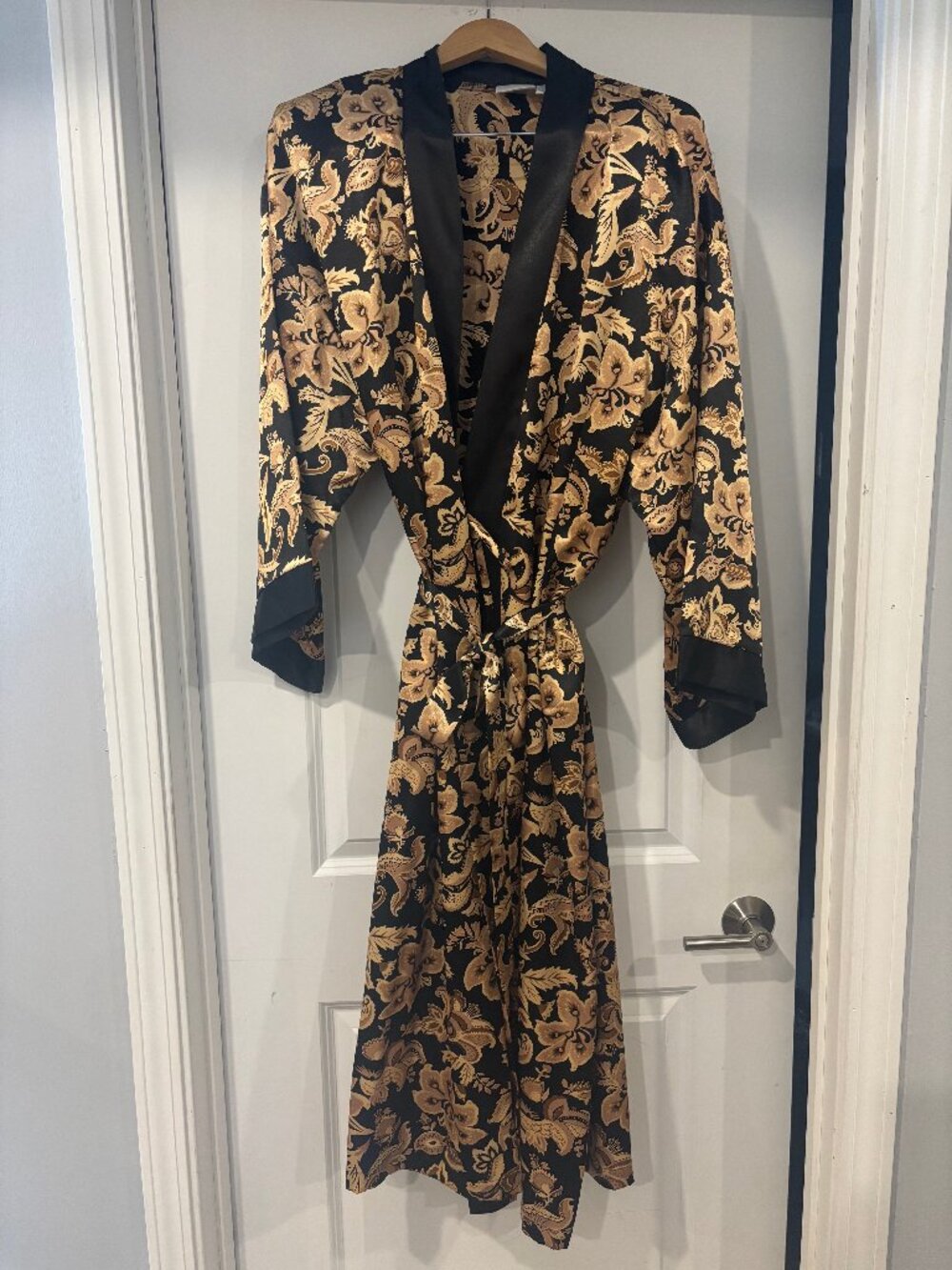 Vintage Adonna Satin Kimono Baroque Robe Size XL